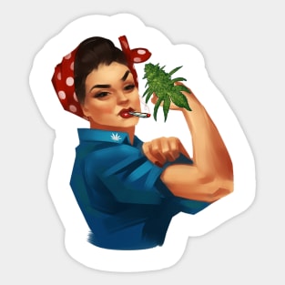 rosie the riveter weed Sticker